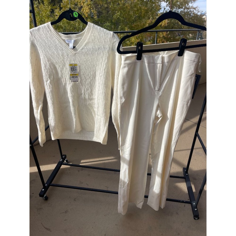 NWT Macy's Charter Club 100% Cashmere Sweater Ivory Size M